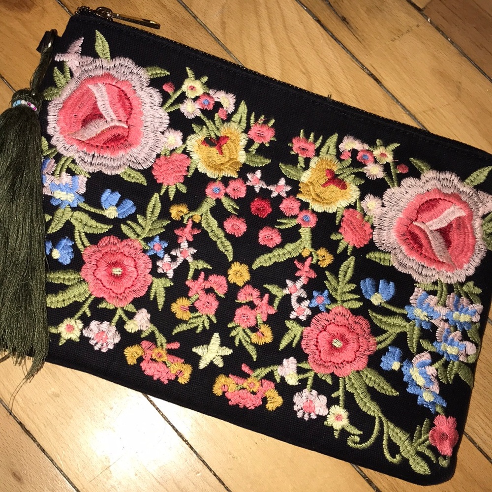 Large, beautifully embroidered clutch